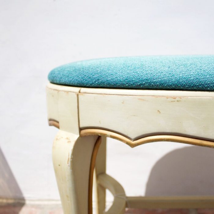 Blue Vintage Oval Foot Stool - Image 2