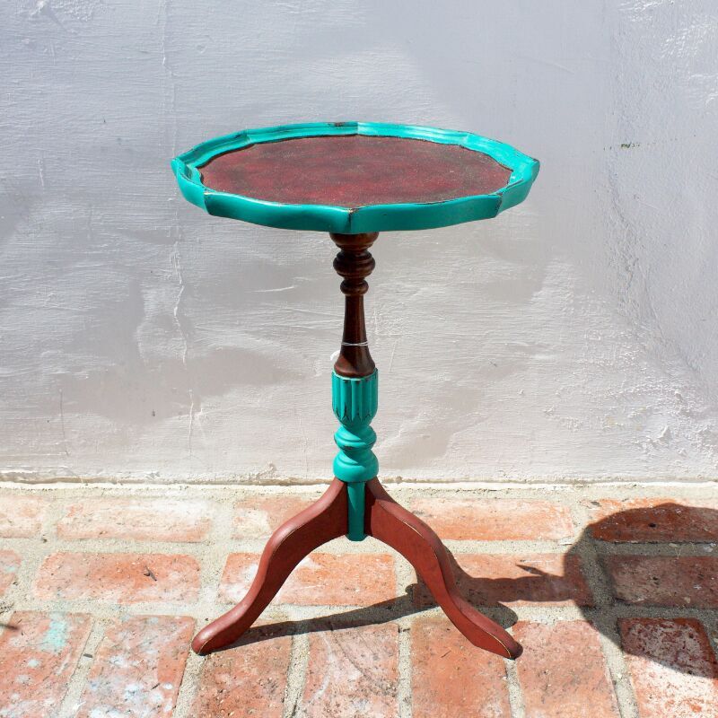 Small Round Vintage Side Table, Small Round Vintage Table