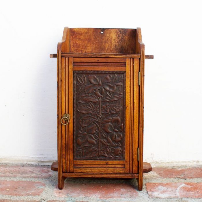 Antique Wooden Pipe Case, Humidor Cabinet