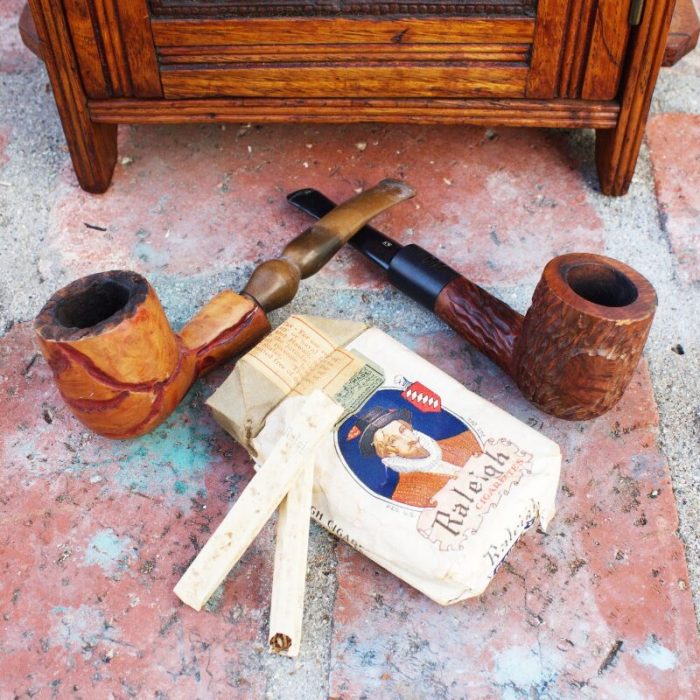 Antique Wooden Pipe Case, Humidor Cabinet - Image 3